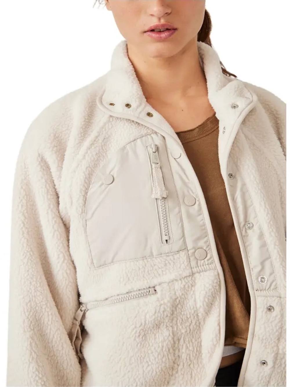 Free People FP Movement Hit The Slopes Fleece Jacket Cozy Coat Size Large